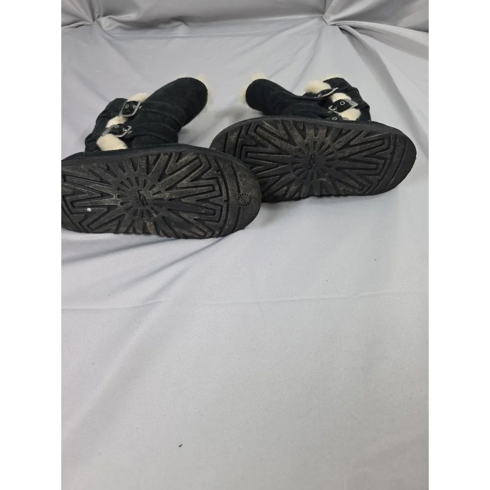 Girls Uggs Australia ~ Maddi Black  Buckle /Zip Boots ~ Big Kids Size 2 EU: 32